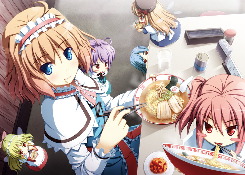 Anime Girls Eating Ramen — Pink