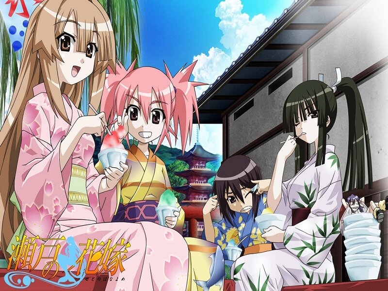 Anime Girls Eating Shaved Ice — Pink