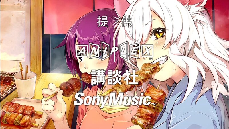 Anime girls eating skewers