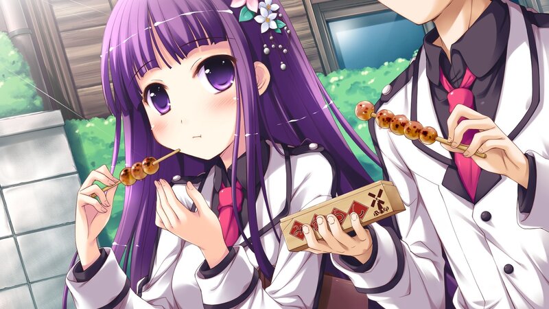 anime girls eating skewers