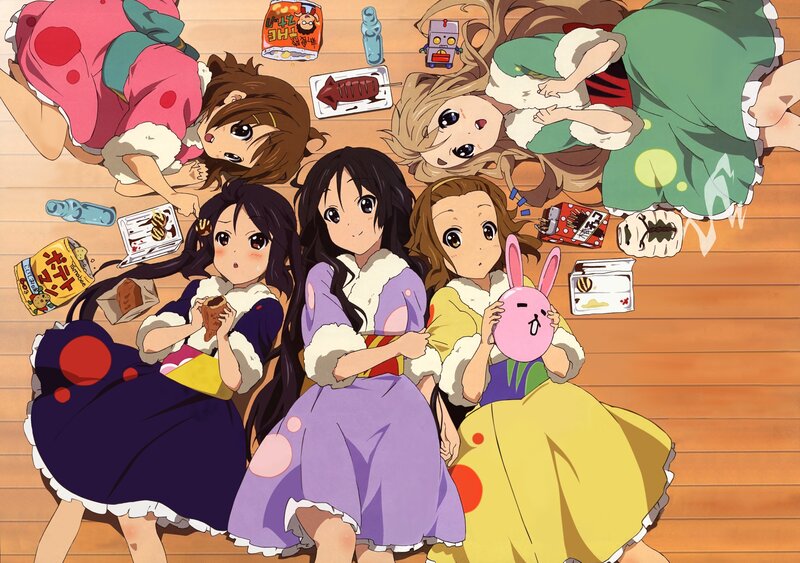 anime girls eating snacks