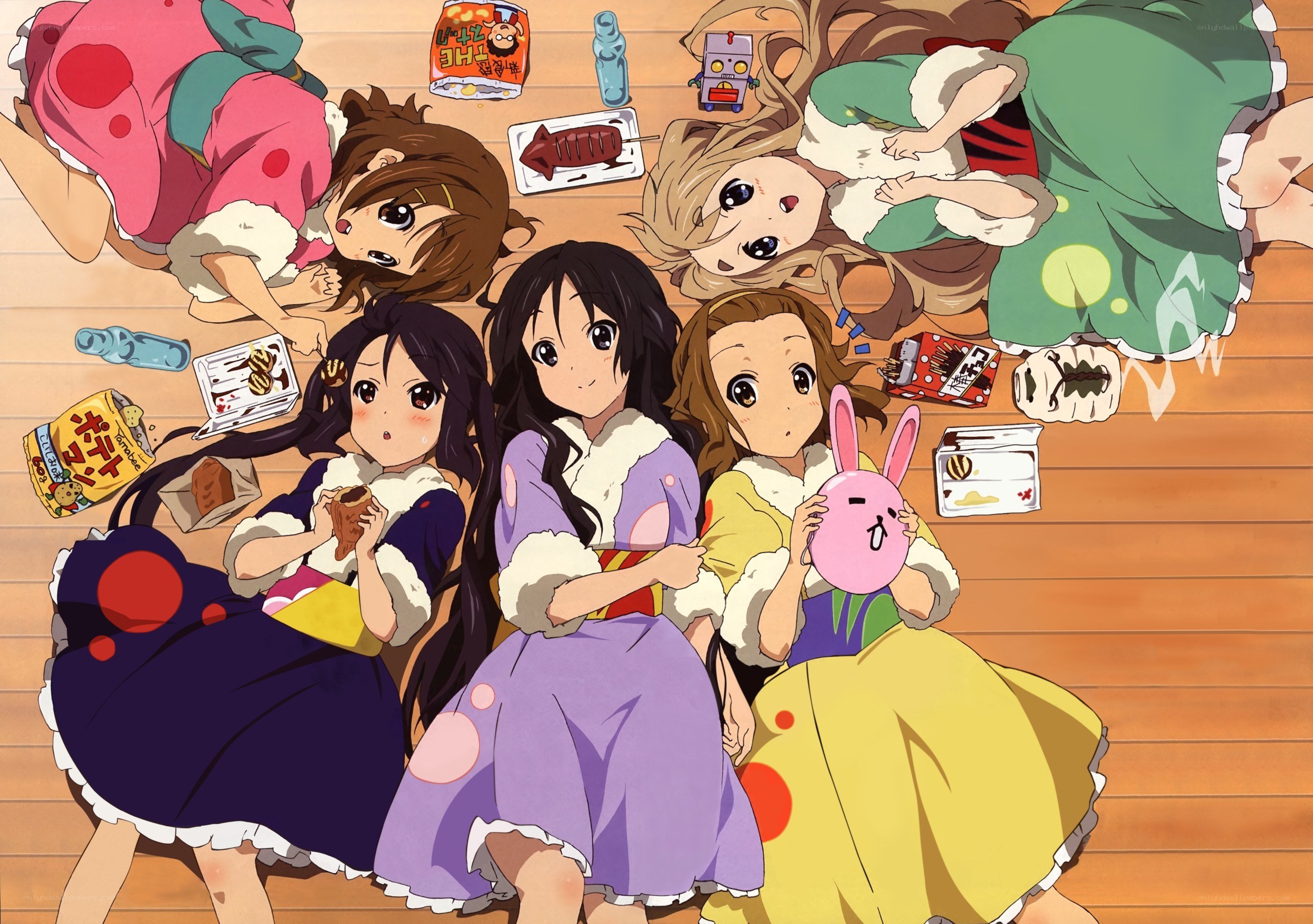 anime girls eating snacks
