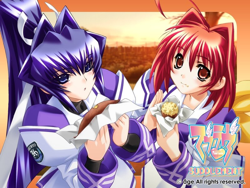 Anime girls eating snacks