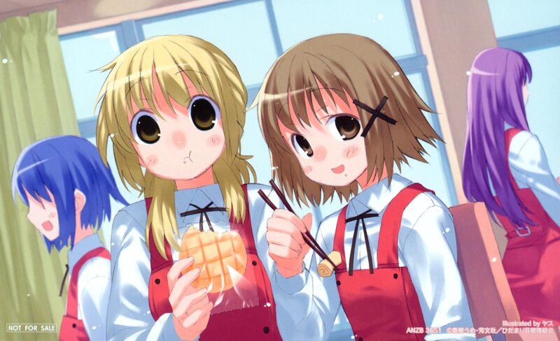 Anime girls eating snacks