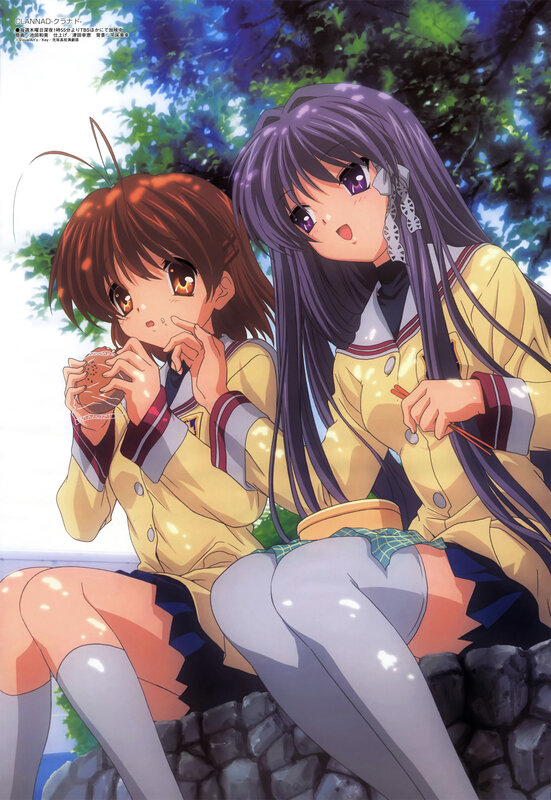 Anime girls eating snacks