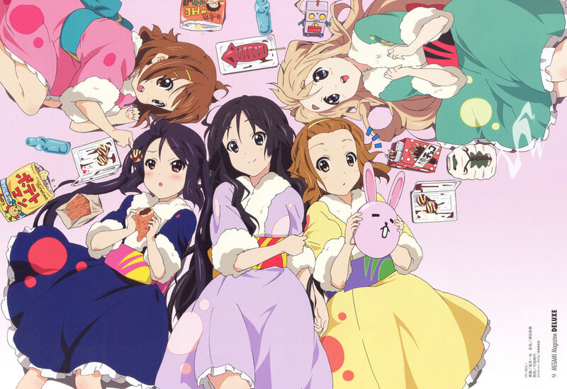 Anime Girls Eating Snacks — Pink, Playful