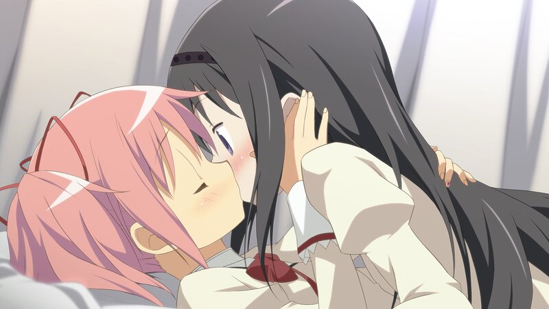 anime girls embracing