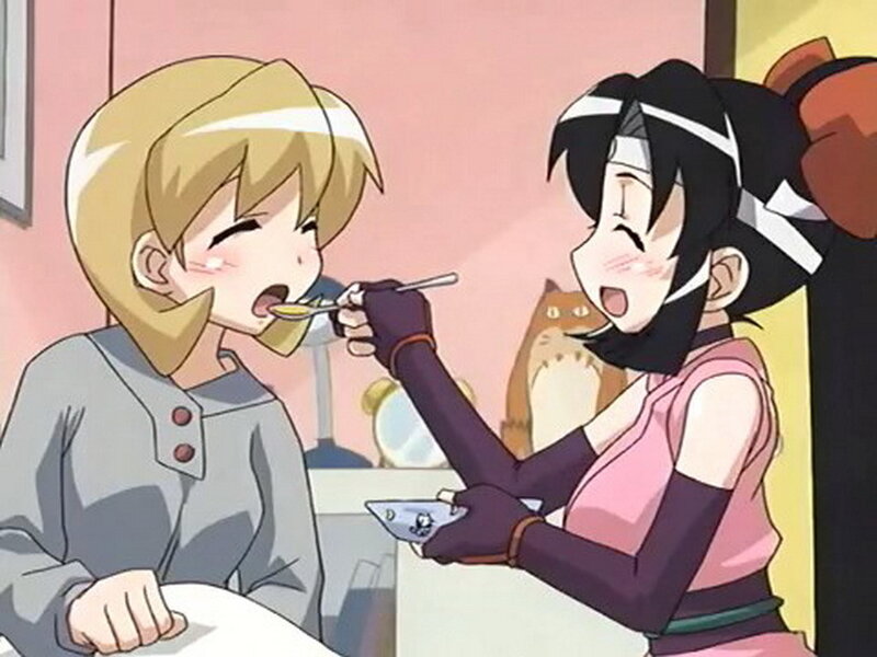 anime girls feeding each other