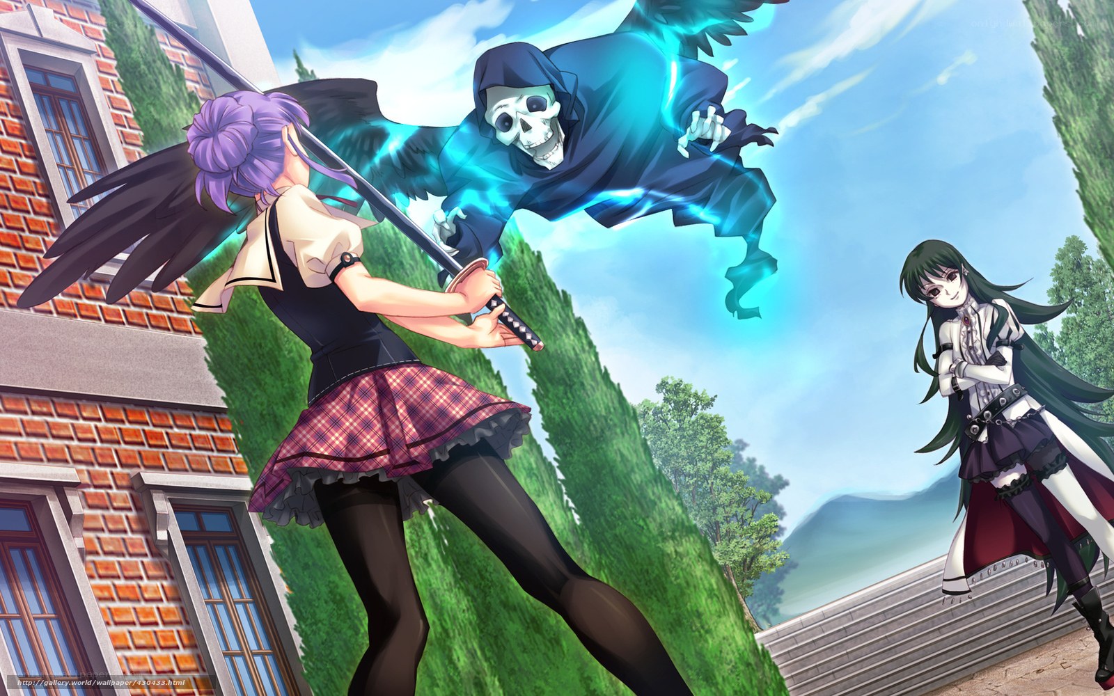 Anime girls fight grim reaper