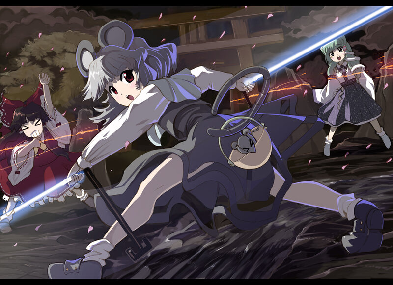 Anime Girls Fighting — Purple, Dramatic