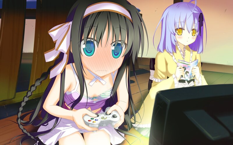 Anime girls gaming and reading