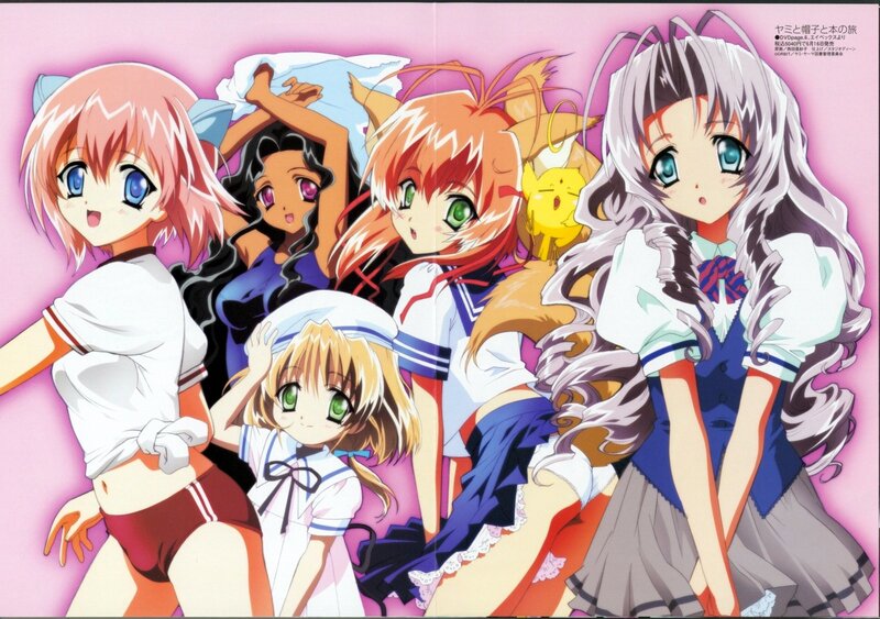 anime girls group illustration