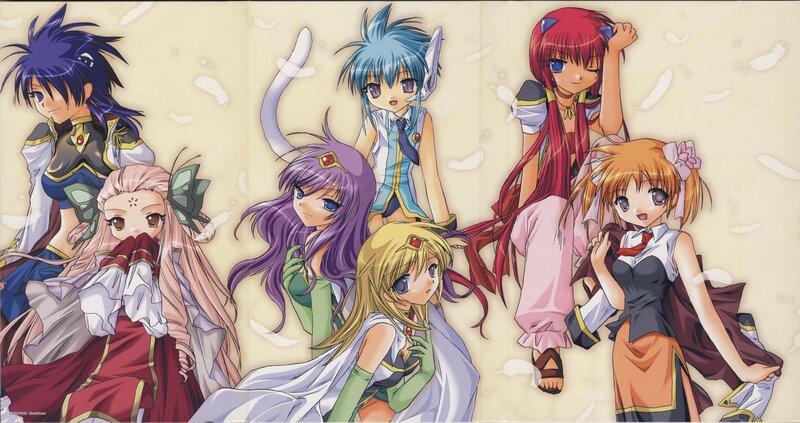 anime girls group illustration