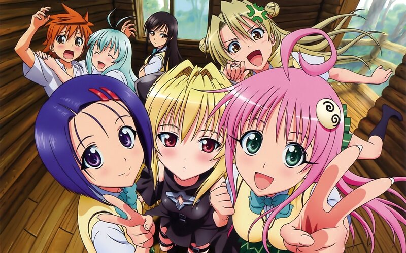 anime girls group photo
