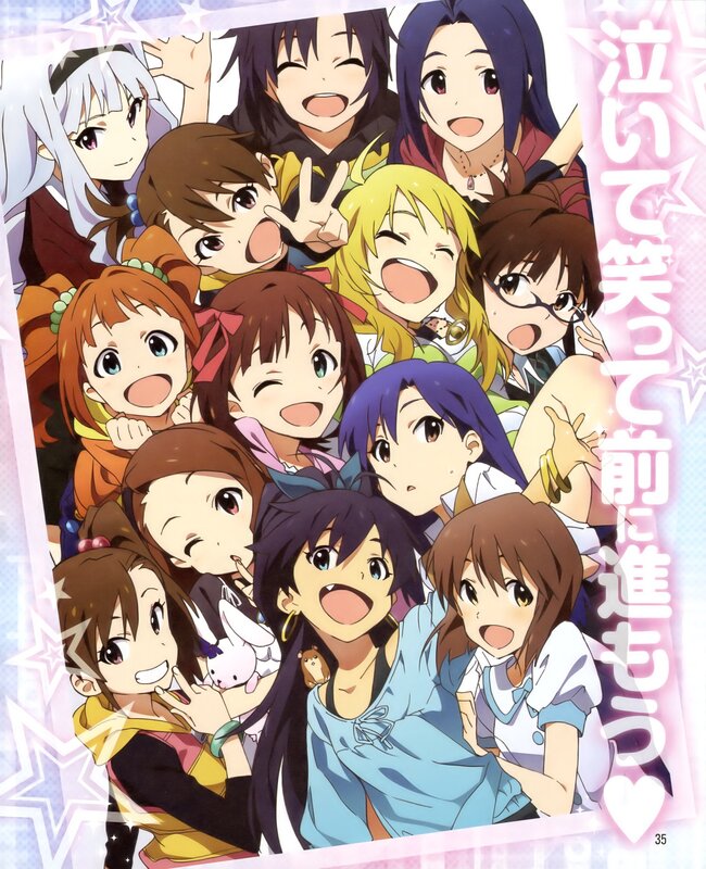 anime girls group photo