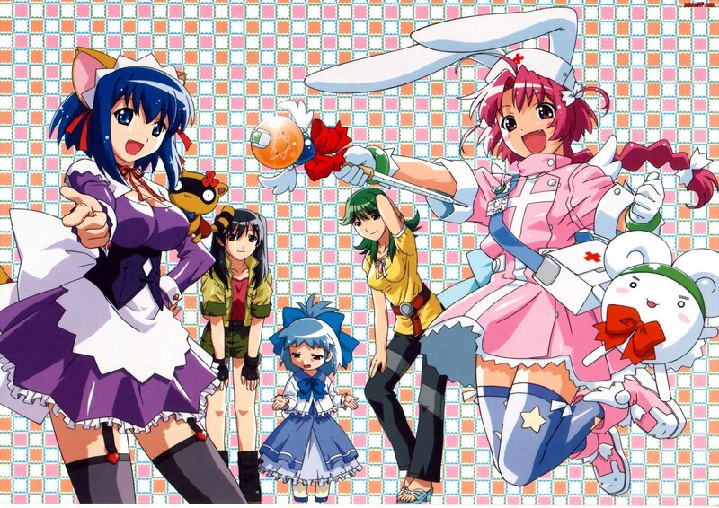 Anime Girls Group — Pink, Playful, Manga Art