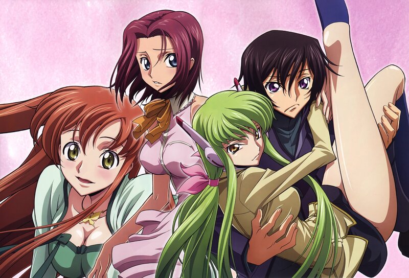 anime girls group portrait