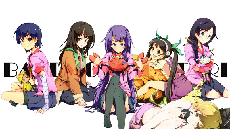 anime girls group portrait