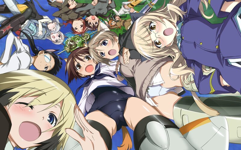anime girls group portrait