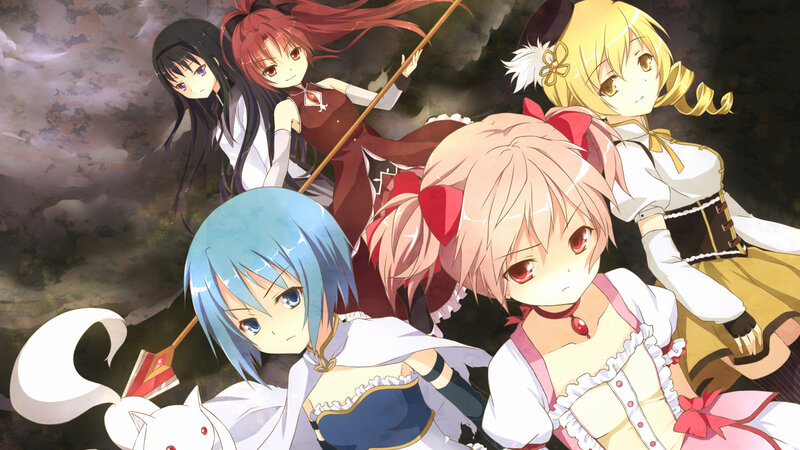 anime girls group portrait