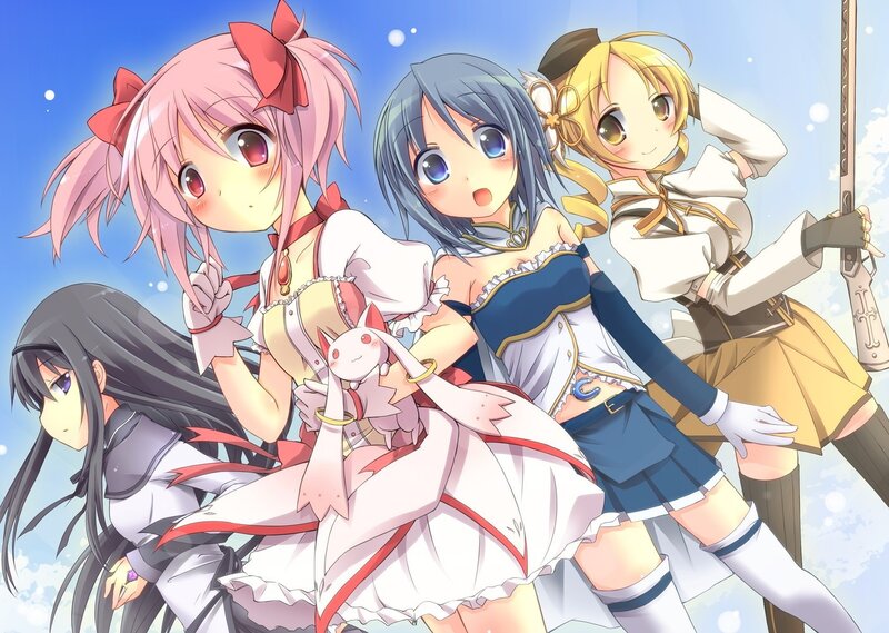 anime girls group portrait