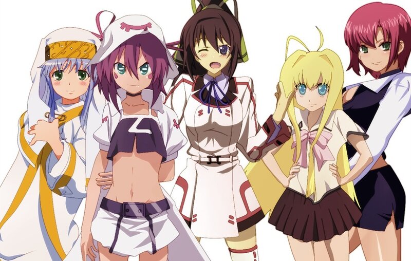 anime girls group portrait