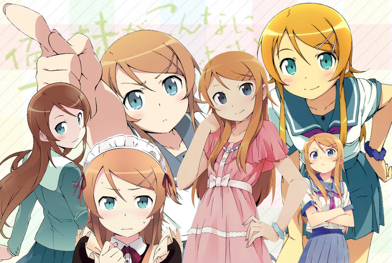 anime girls group portrait