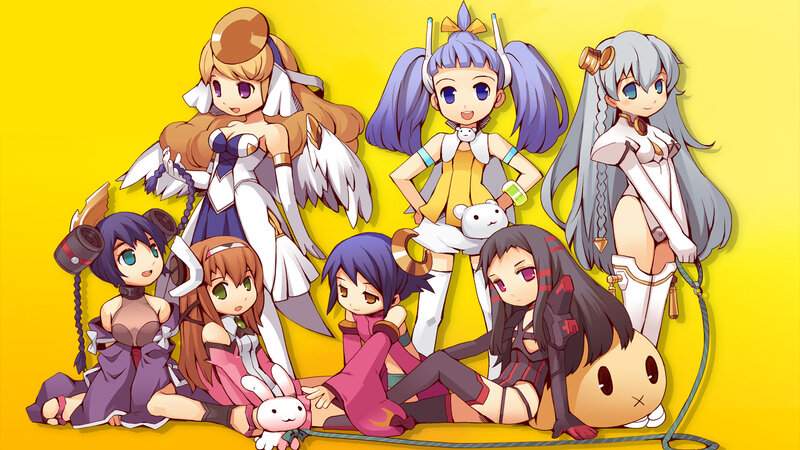 anime girls group portrait