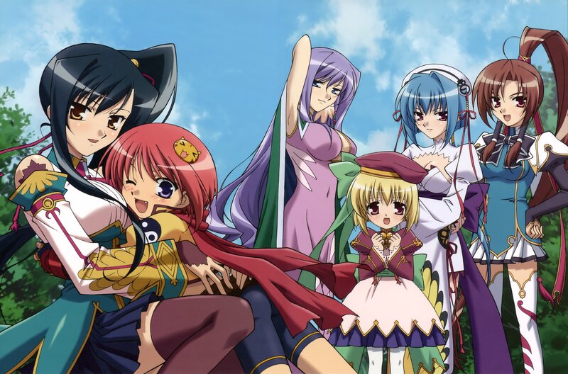 anime girls group portrait