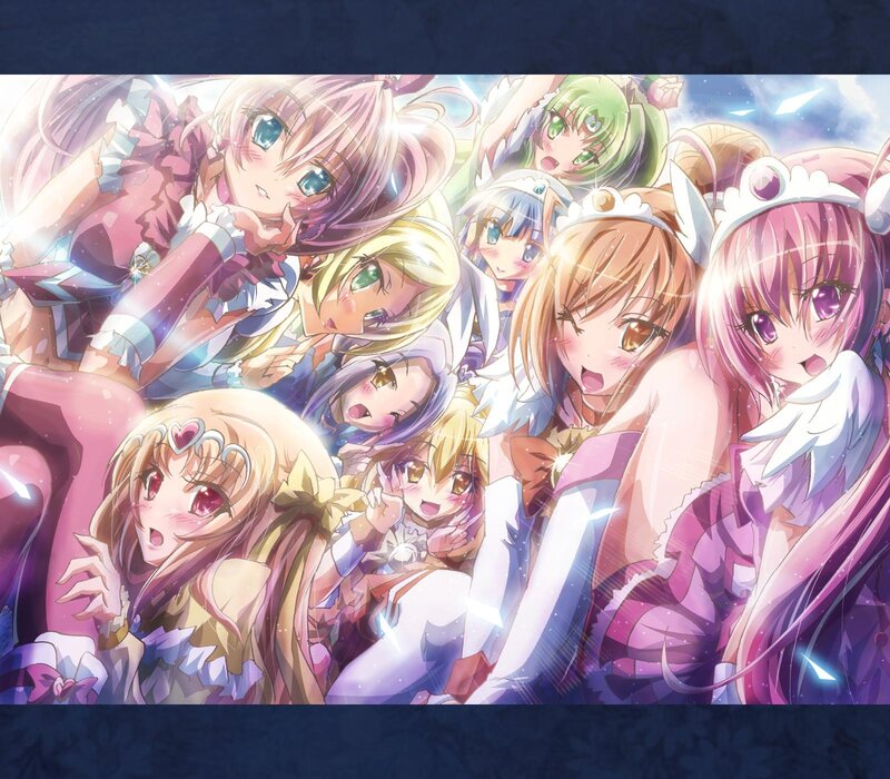 anime girls group portrait