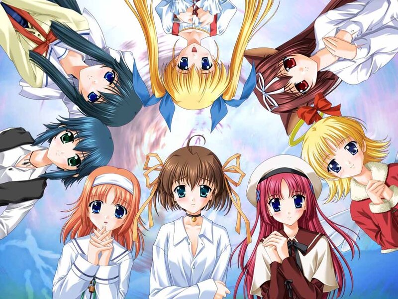 anime girls group portrait