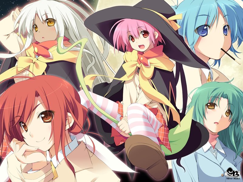 anime girls group portrait