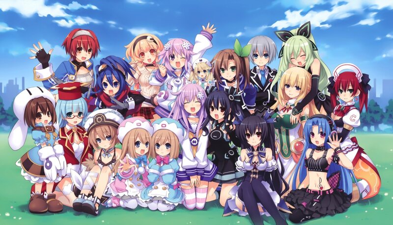 anime girls group portrait