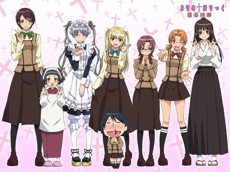 Anime girls group portrait