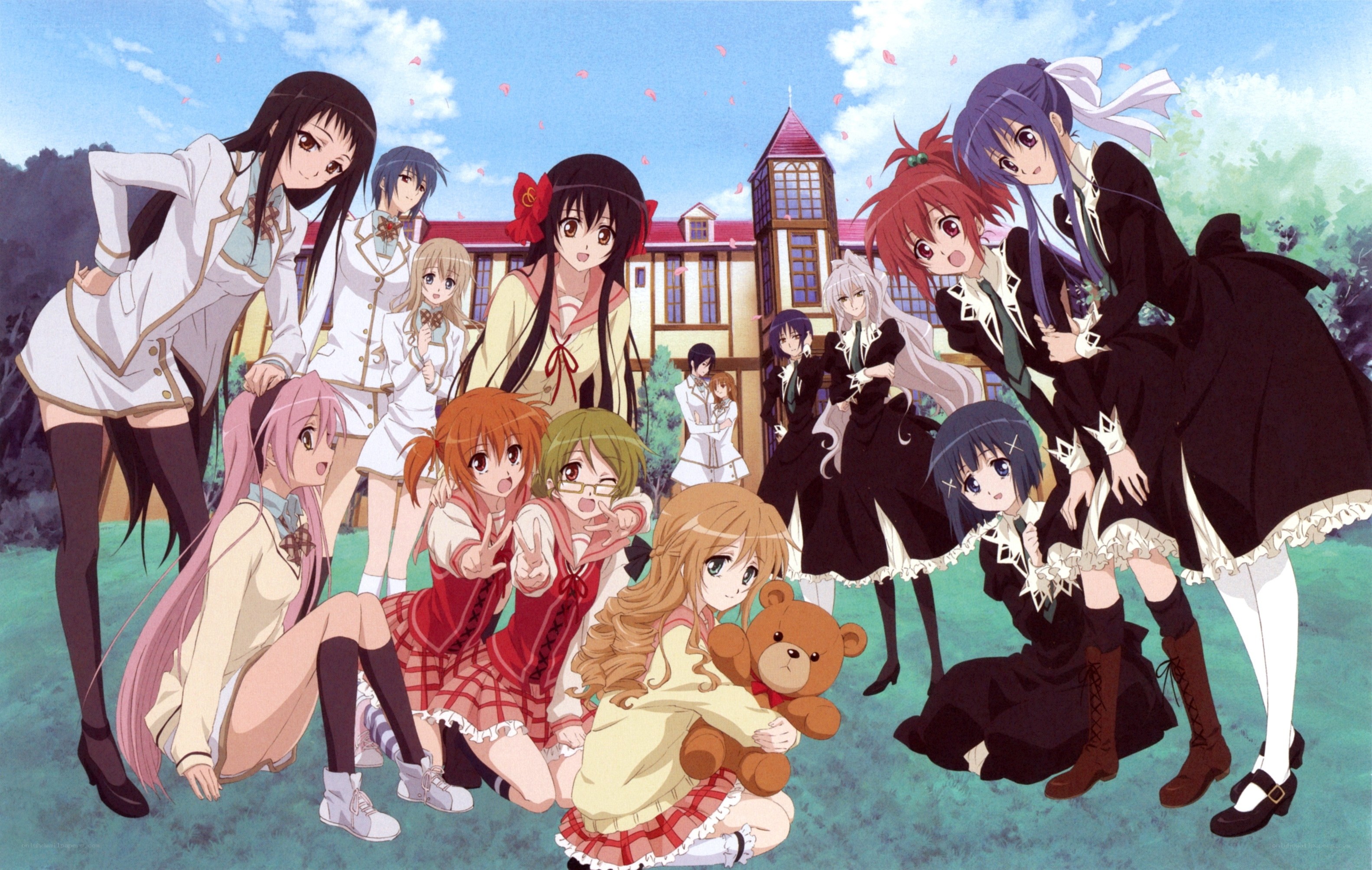 anime girls group portrait