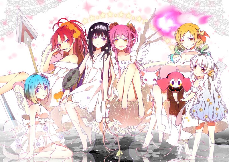 Anime Girls Group — White, Dreamy