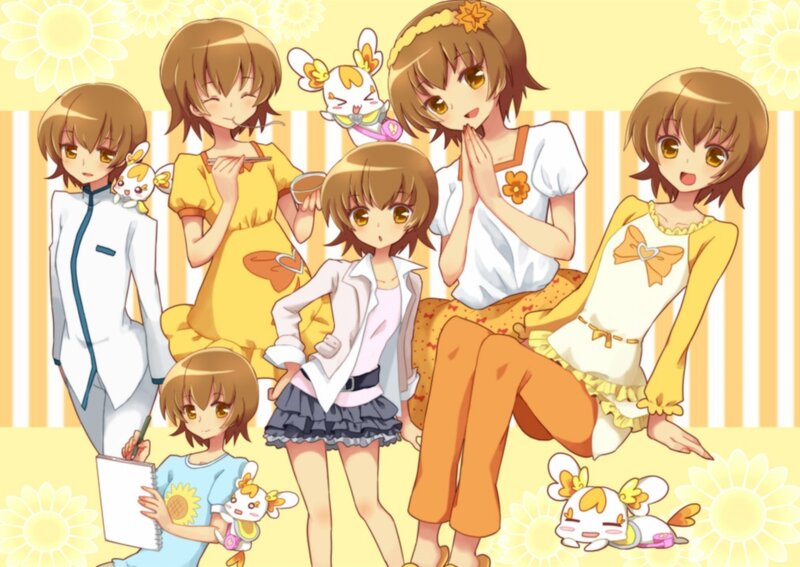 Anime Girls Group — Yellow, Cheerful