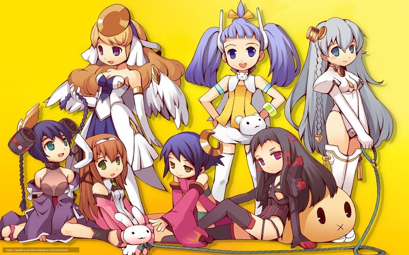 Anime Girls Group — Yellow, Playful