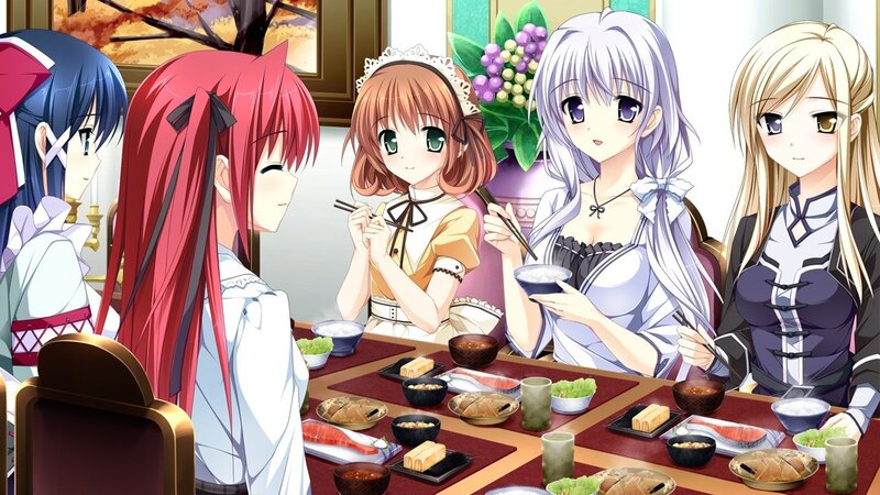 anime girls having a meal