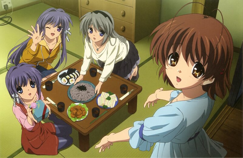 anime girls having a meal