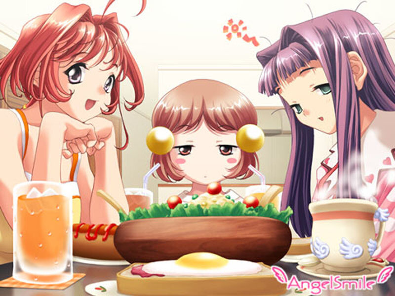 anime girls having a meal