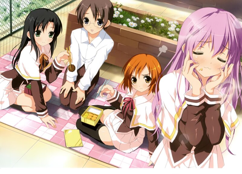 anime girls having a picnic