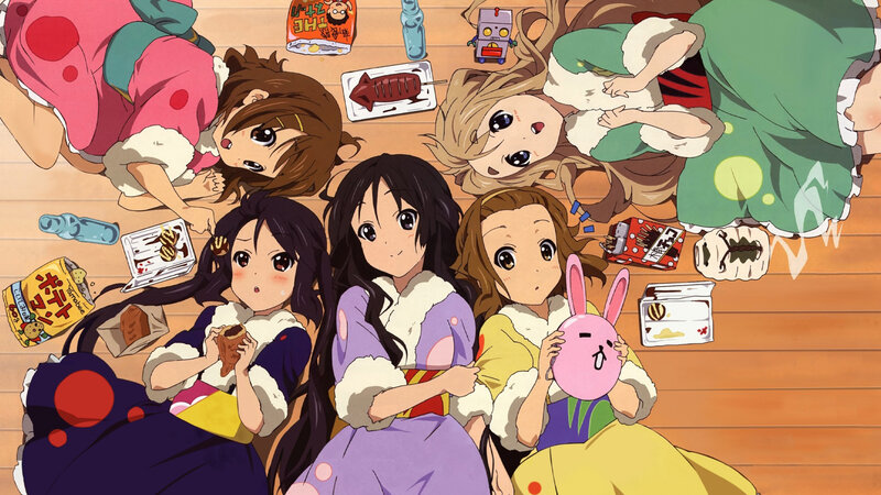 anime girls having a snack party