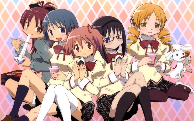 anime girls having a snack time