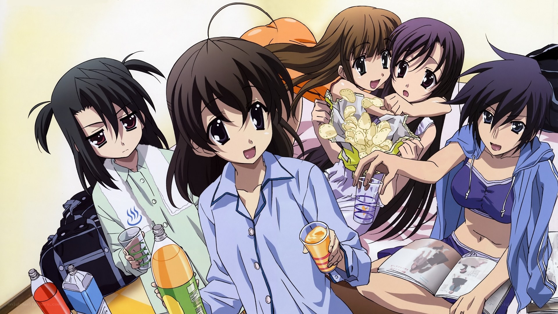 anime girls having a snack time