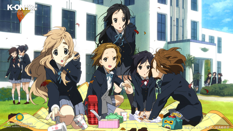 Anime Girls Having Picnic — Blue, Cheerful