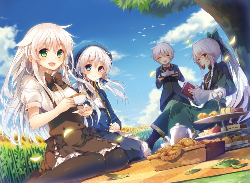 Anime Girls Having Tea — Blue