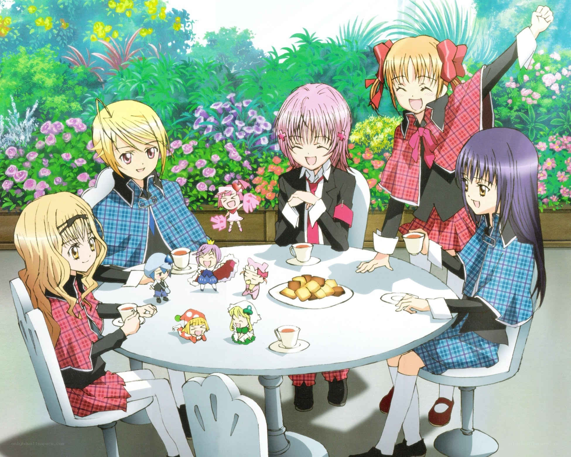 anime girls having tea party