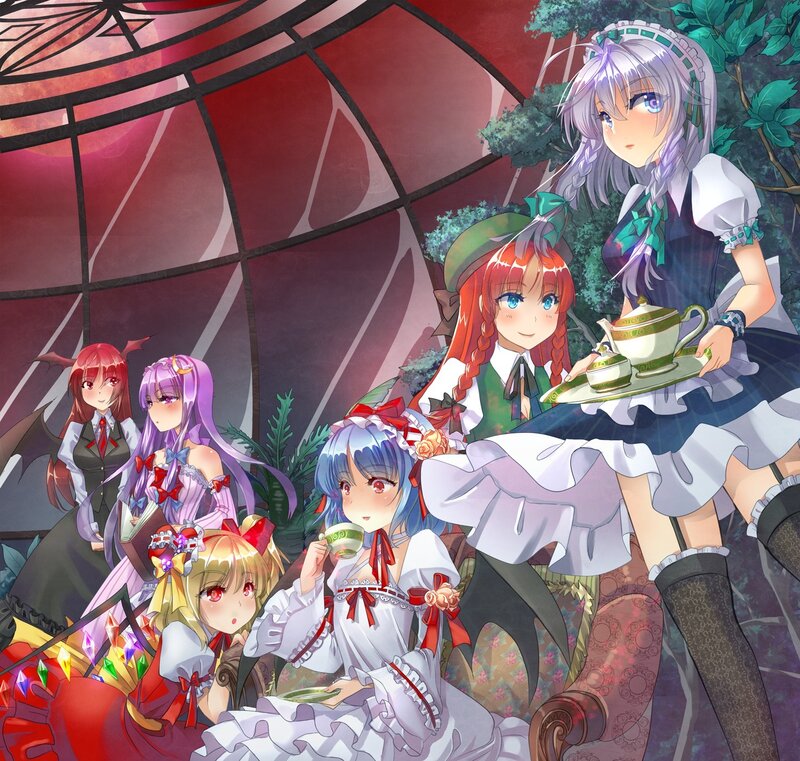 Anime Girls Having Tea — Purple