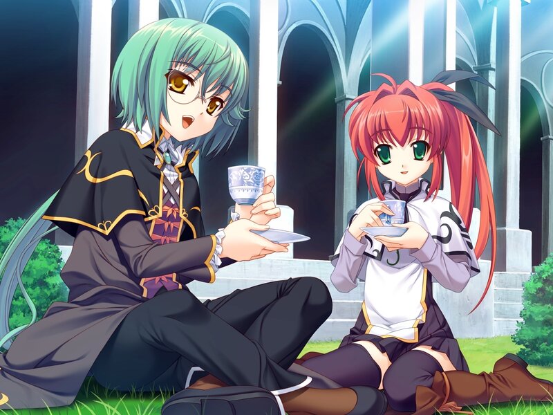 anime girls having tea